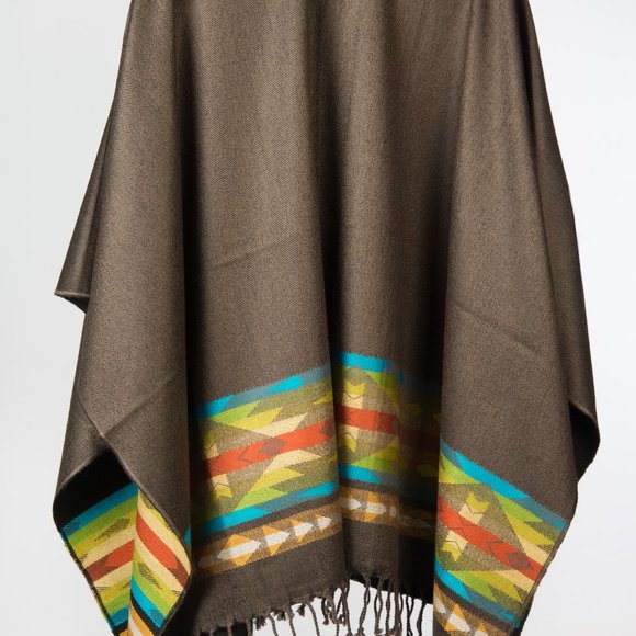 ANDEAN Alpaca PONCHO, Unisex, Artisanal Free Ship - Picture 10 of 12